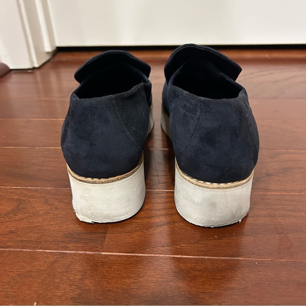 VINCE Zeta Platform Loafer Navy Blue Women's Slip on Suede sz.8M - Picture 5 of 9